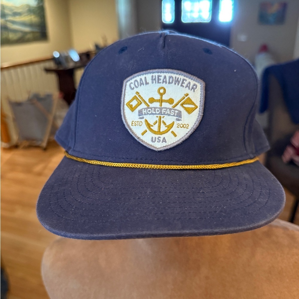 Coal Headwear Navy Cap with Gold Anchor Details nautical coastal
